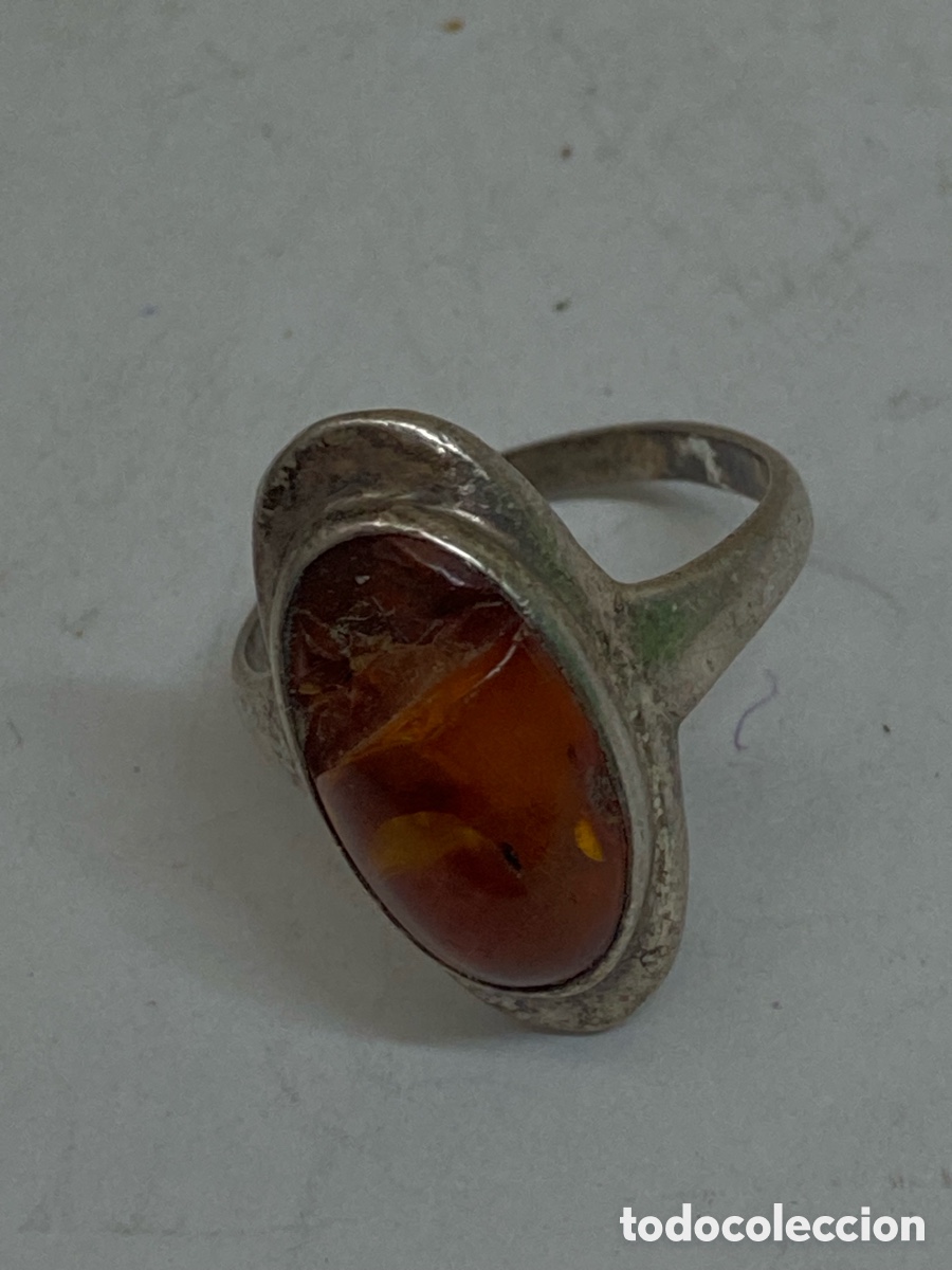 Joyeria: Anillo de plata con ambar S450