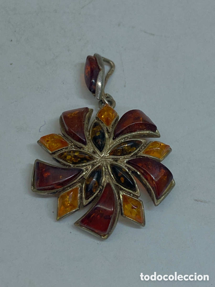 Joyeria: Colgante de plata y ambar /C570 - Foto 1