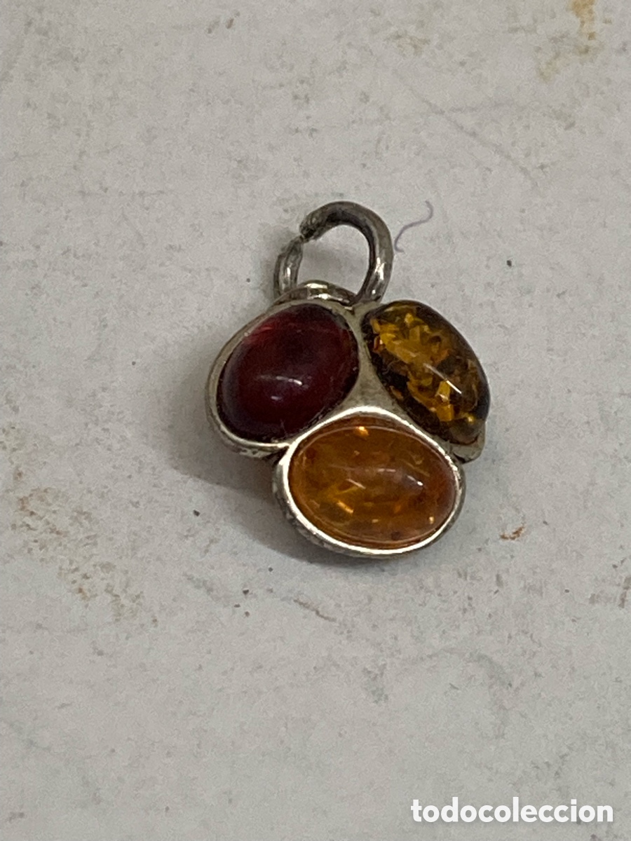 Joyeria: Colgante de plata y ambar P449