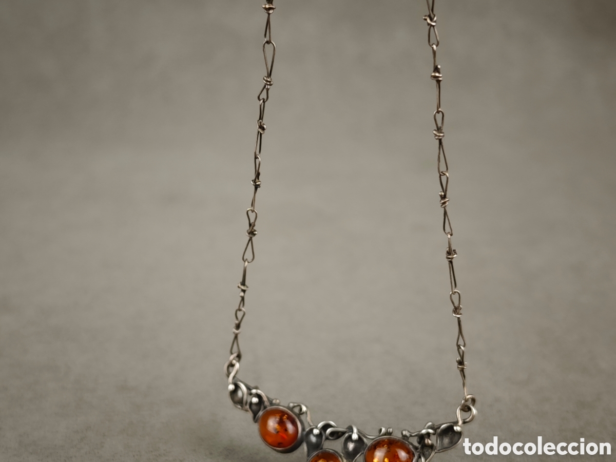 Joyeria: Antiguo Colgante de Plata y &Aacute;mbar - Foto 3