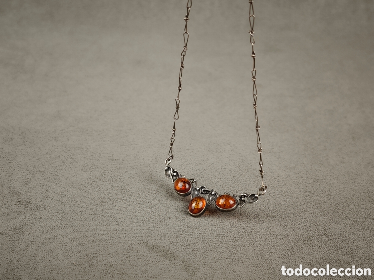 Joyeria: Antiguo Colgante de Plata y &Aacute;mbar - Foto 4