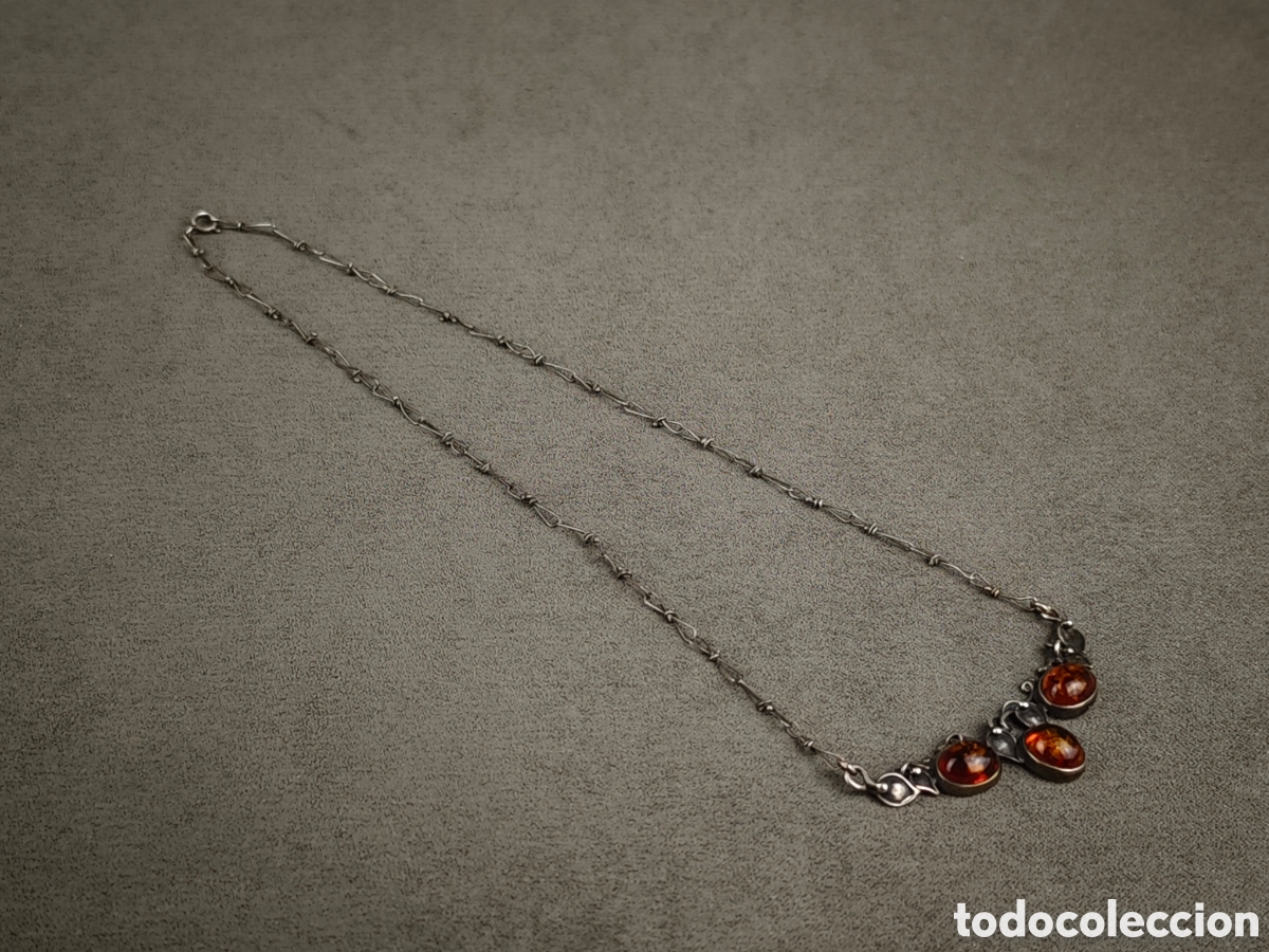 Joyeria: Antiguo Colgante de Plata y &Aacute;mbar - Foto 5