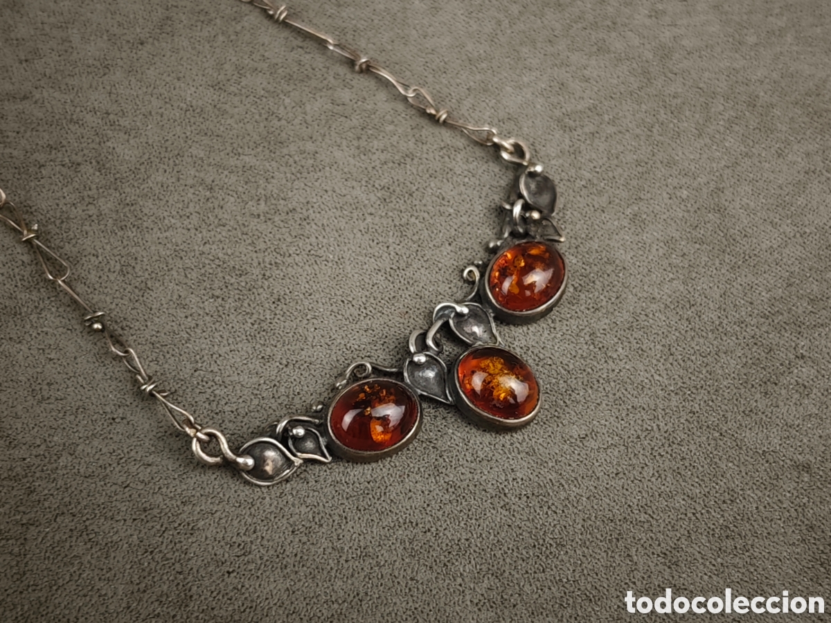 Joyeria: Antiguo Colgante de Plata y &Aacute;mbar - Foto 6