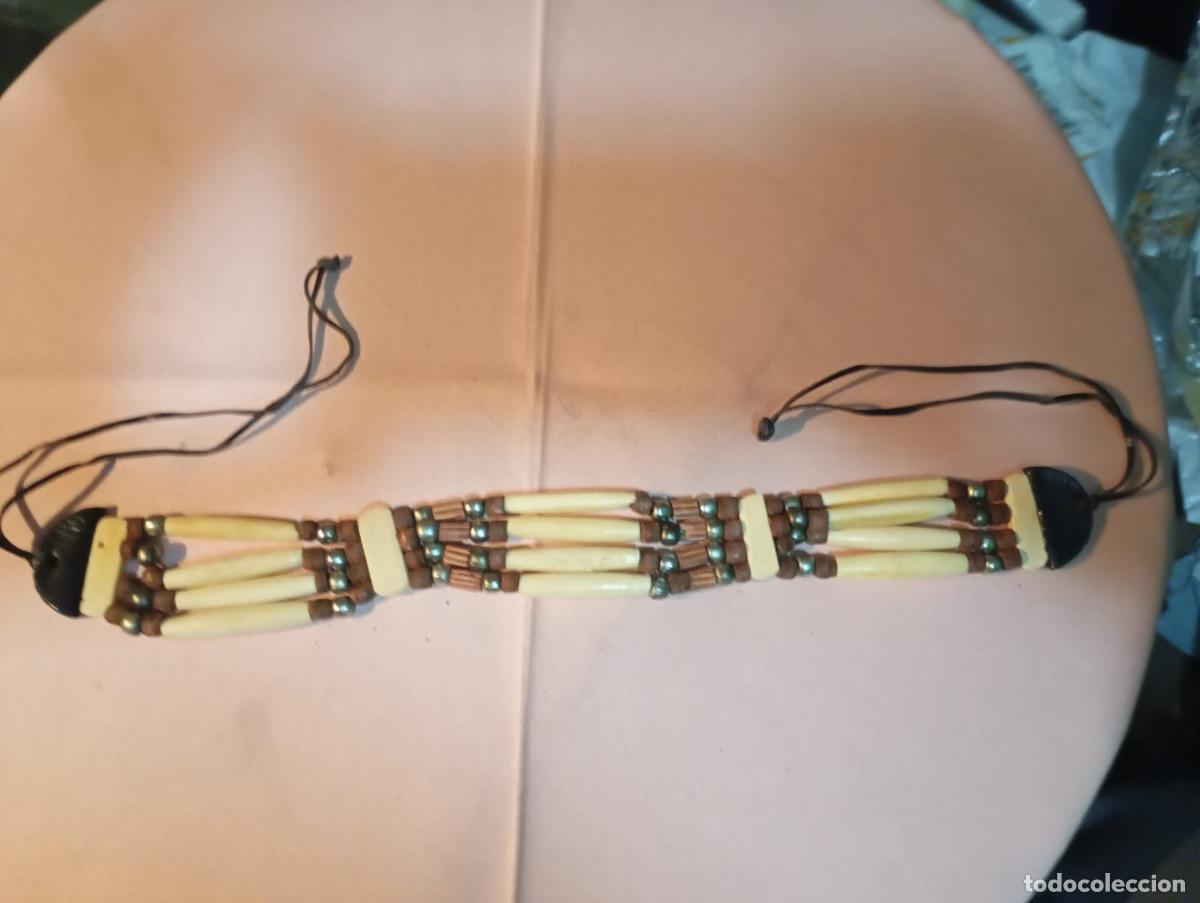 Joyeria: Collar de gargantilla de hueso de estilo nativo americano