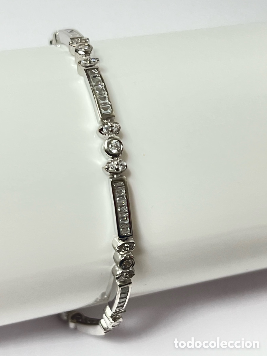 Joyeria: Pulsera de plata rodiada y circonitas /Pul104