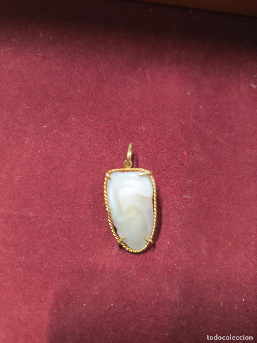 Joyeria: COLGANTE DE ORO 18 K Y HUESO DE CORVINA