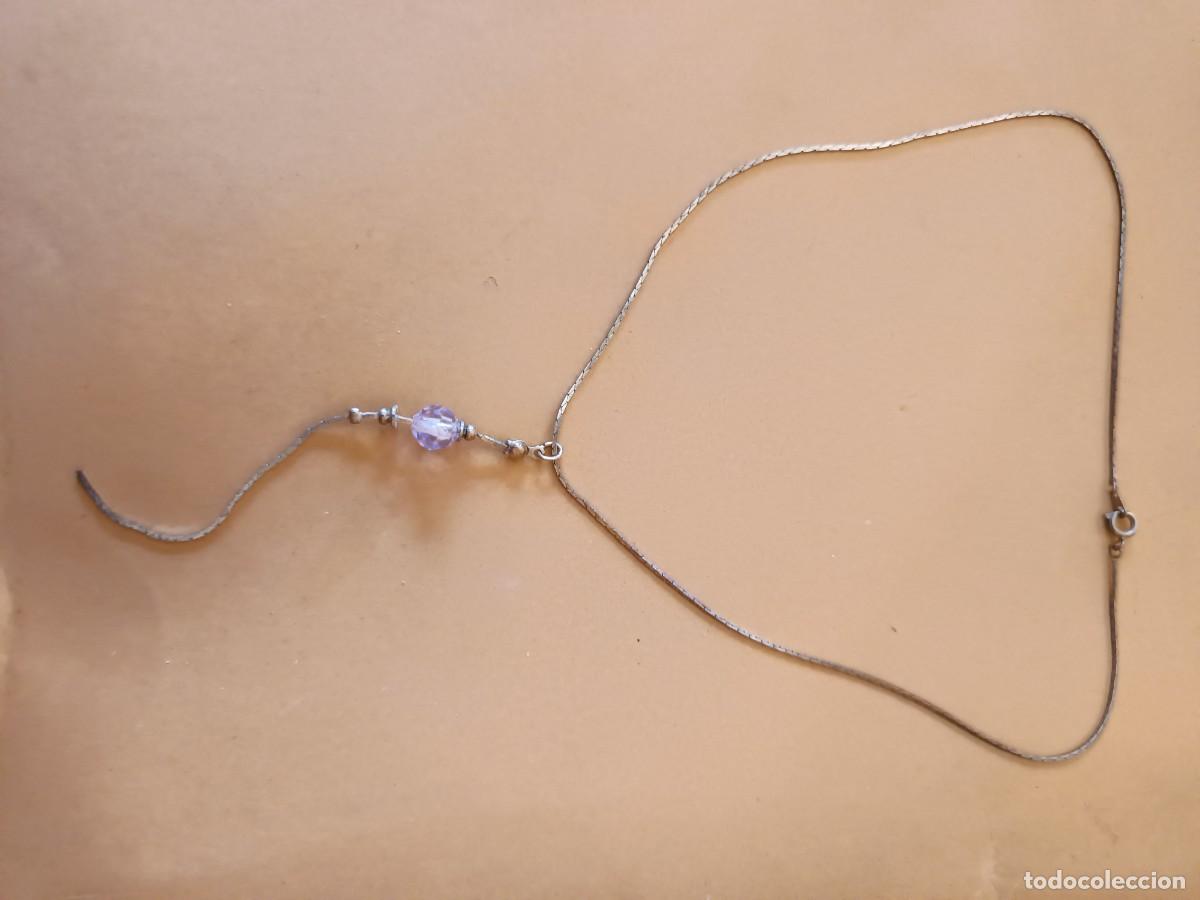 Joyeria: Collar con bola violeta. Bisuter&iacute;a