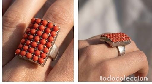 Joyeria: Espectacular anillo plata con corales