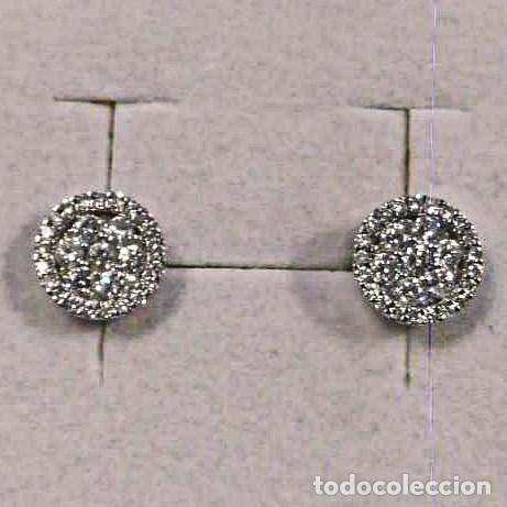 Schmuck: PENDIENTES DE ORO BLANCO CON ORLA DOBLE BRILLANTES EN GARRA BRI 0,90 + 0,90 VVS1. 18 KTES