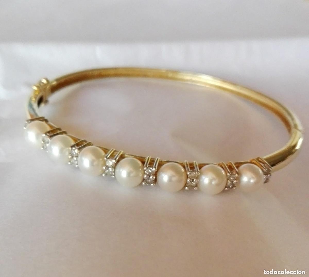 Gioielleria: Pulsera oro brillantes naturales y perlas