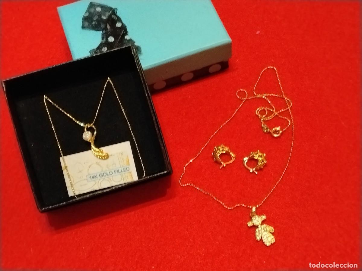 Joyeria: PRECIOSO CONJUNTO DE 2 COLLAR CON COLGANTE CON CIRCONITA + PENDIENTES EN GOLD FILLED 14K