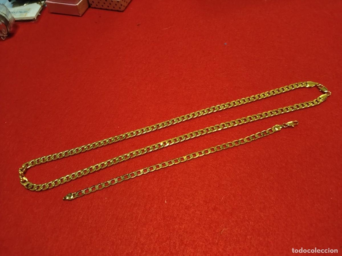 Joyeria: CONJUNTO DE CADENA + PULSERA DISE&Ntilde;O ESLABON CADENAS EN GOLD FILLED 14K