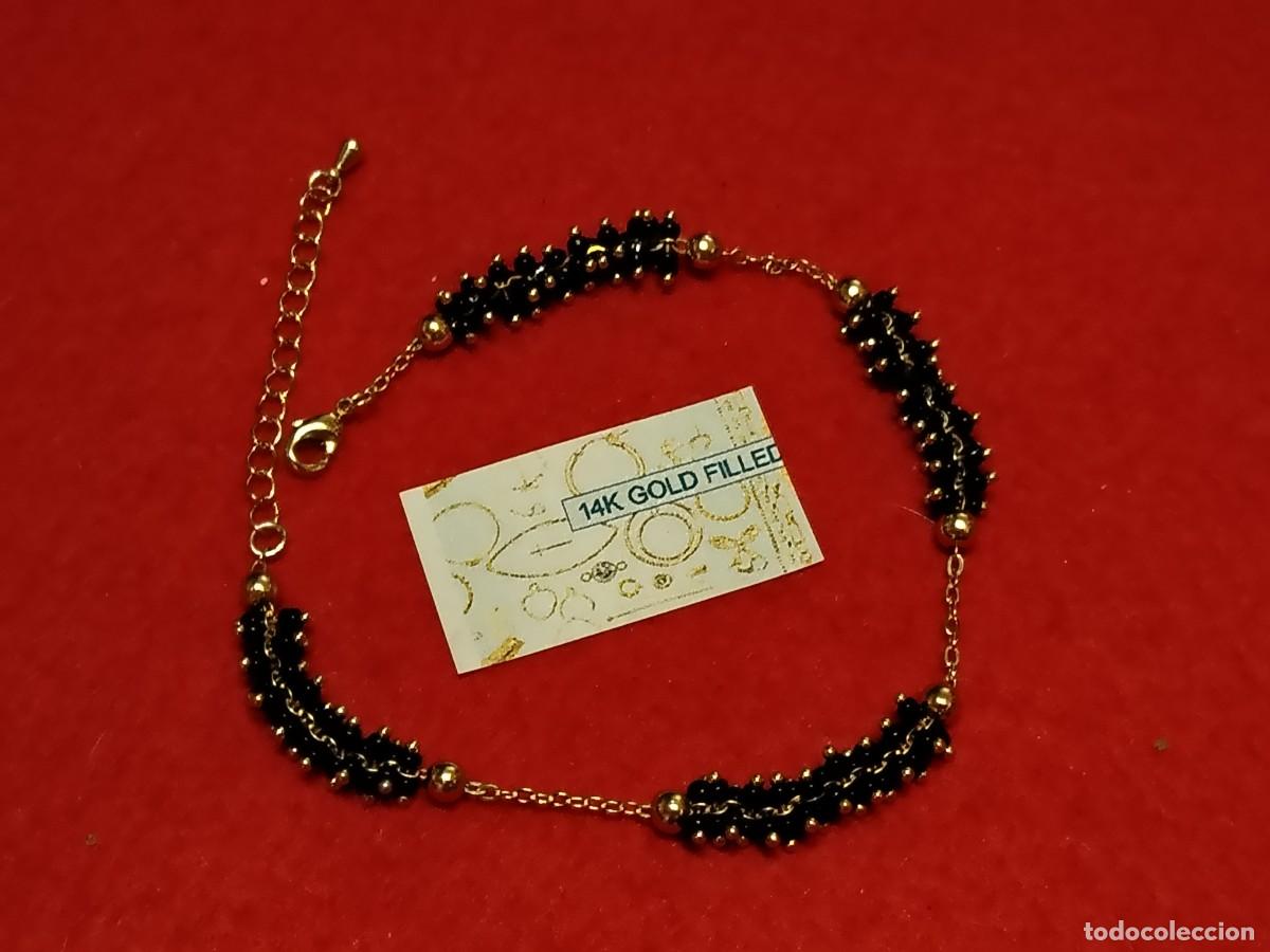 Joyeria: PRECIOSA TOBILLERA CON PRECIOSAS PIEDRAS NEGRAS EN GOLD FILLED 14K, DISE&Ntilde;O EXCLUSIVO