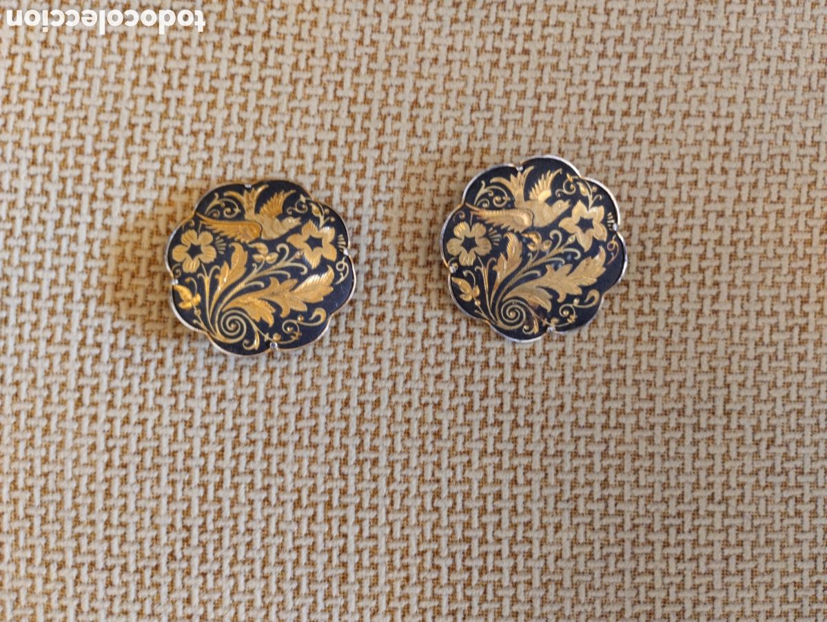 Joyeria: Conjunto de Broches damasquinados antiguos