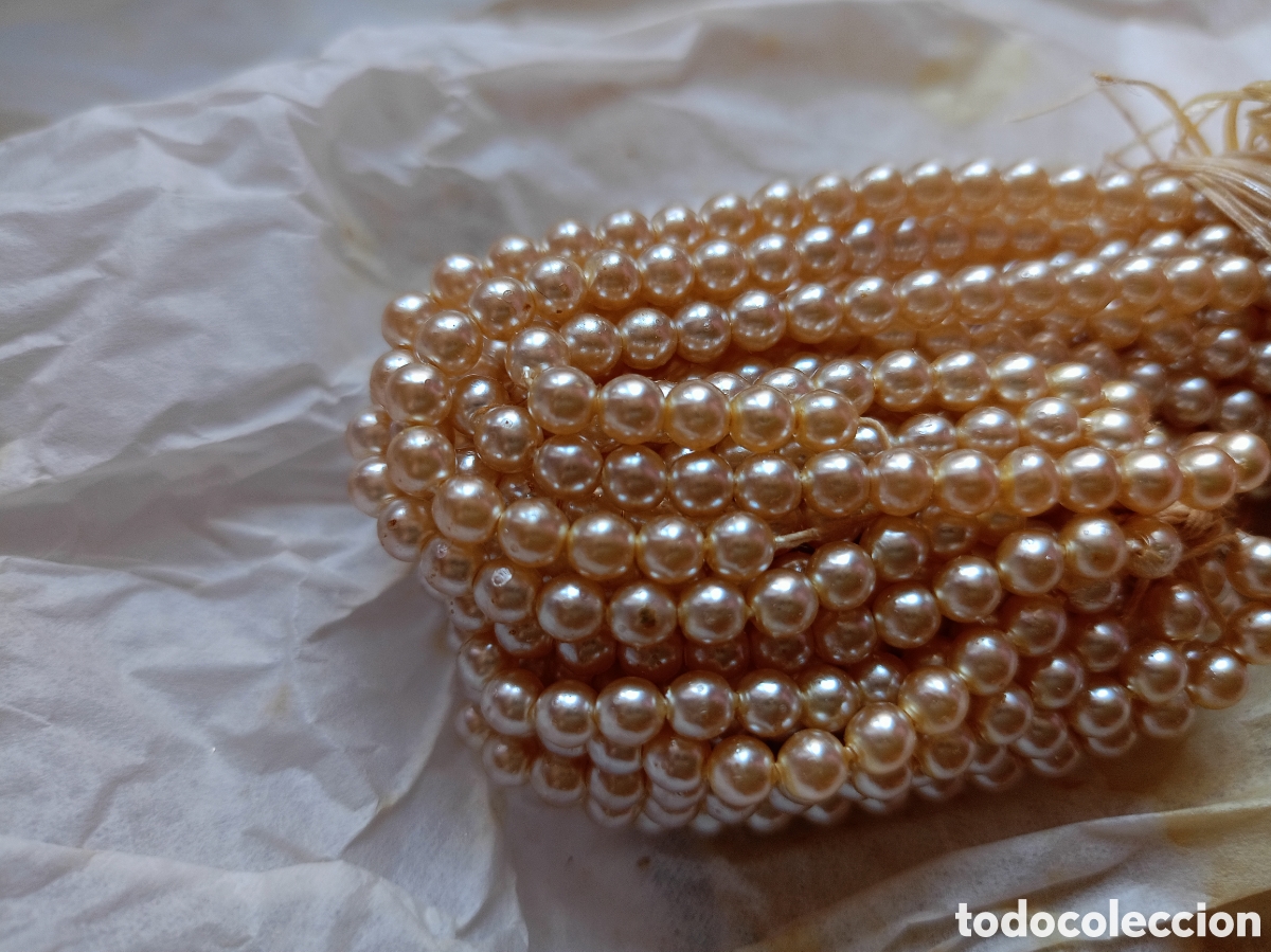 Joyeria: Antigua caja de perlitas para bisuter&iacute;a 4mm 6 mazos