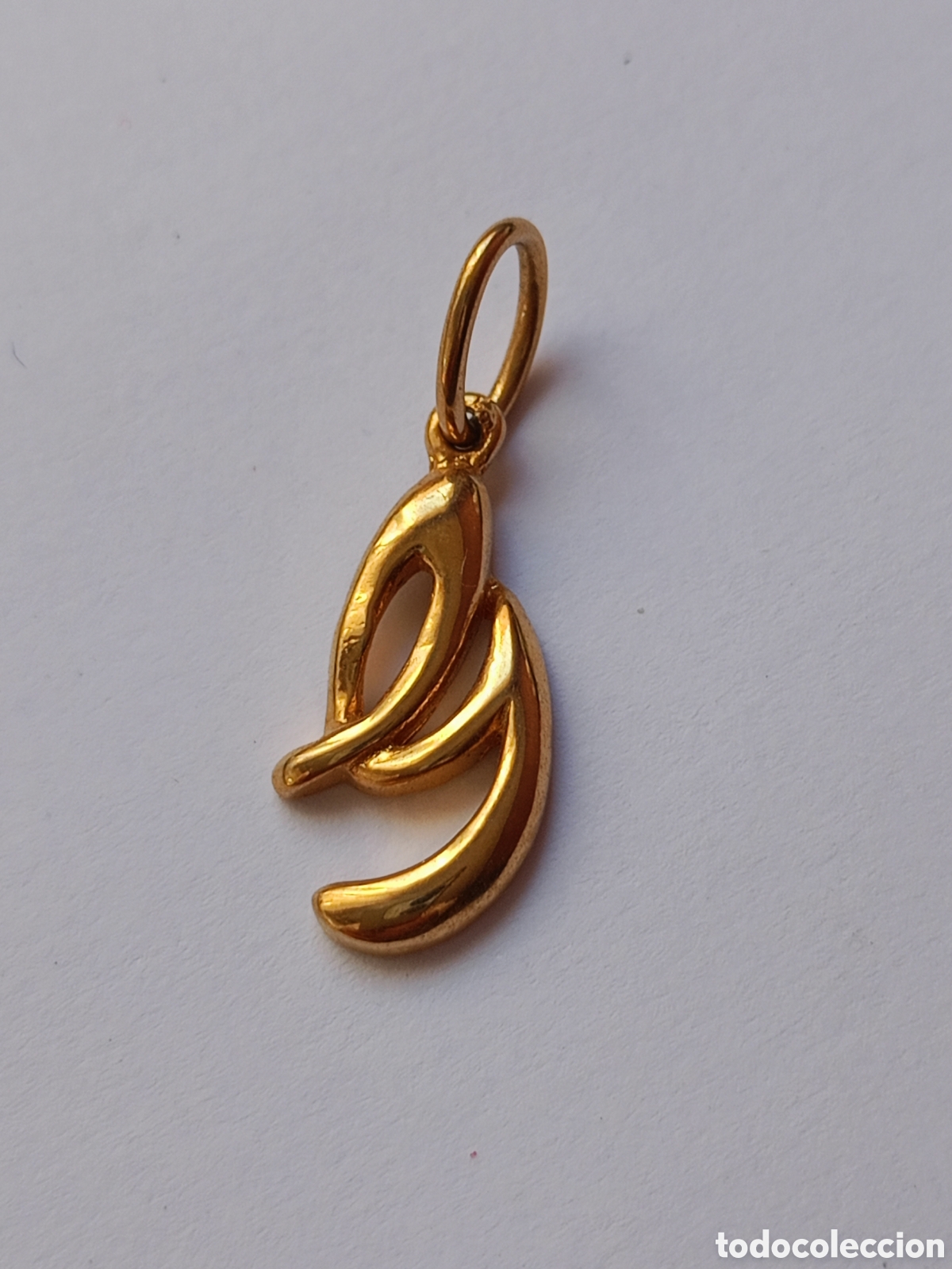 Joyeria: Colgante letra inicial G chapado oro a&ntilde;os 80 vintage