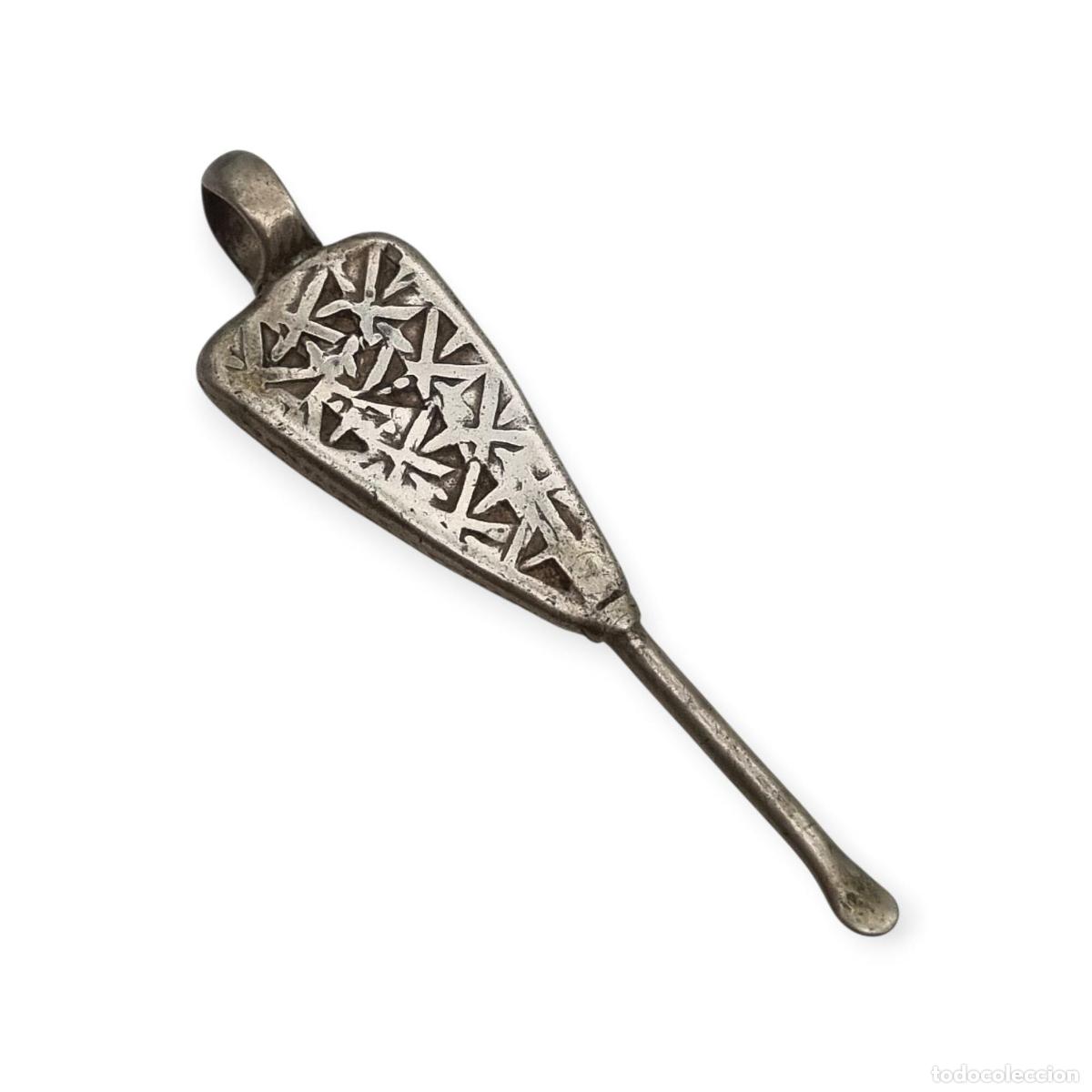 Joyeria: Colgante cuchara &eacute;tnico de plata Etiop&iacute;a hecho a mano uso tradicional