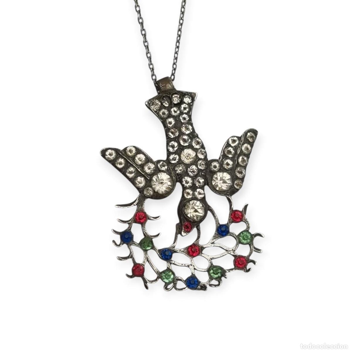 Joyeria: Colgante Esp&iacute;ritu Santo georgiano de plata, Orden Saint-Esprit, siglo XIX.