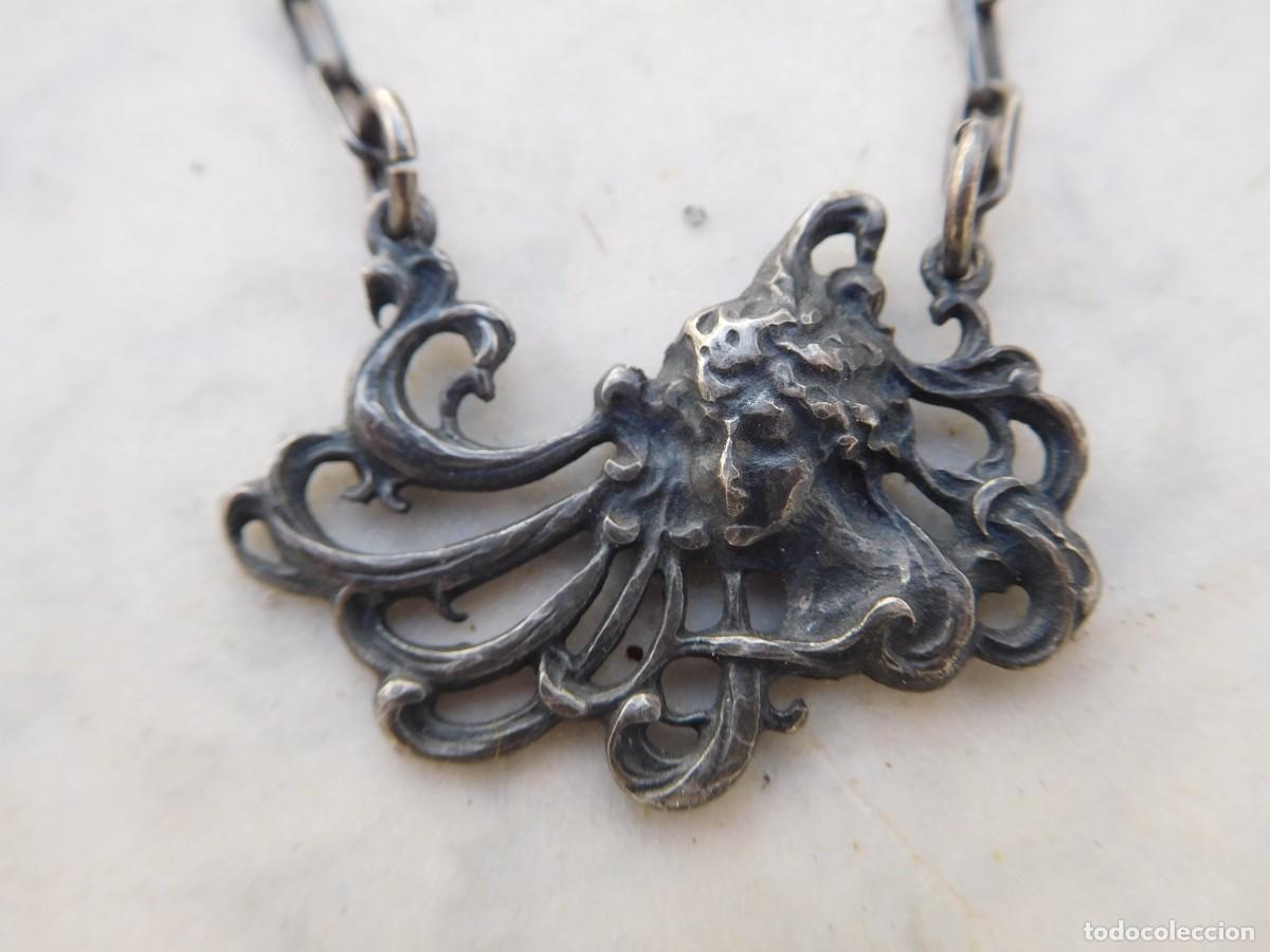 Schmuck: Colgante de plata de estilo modernista art nouveau