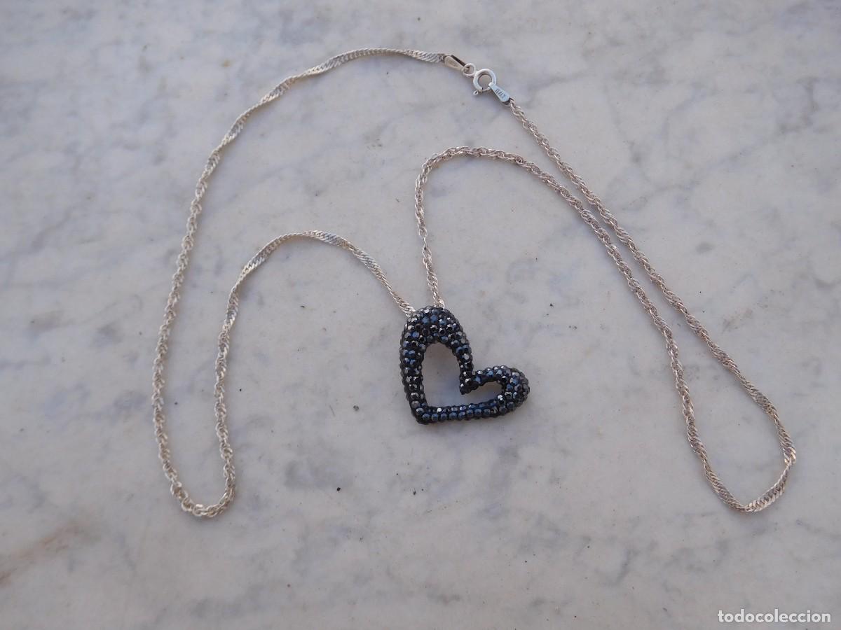 Joyeria: Colgante de plata con forma de coraz&oacute;n y cadena - Foto 1