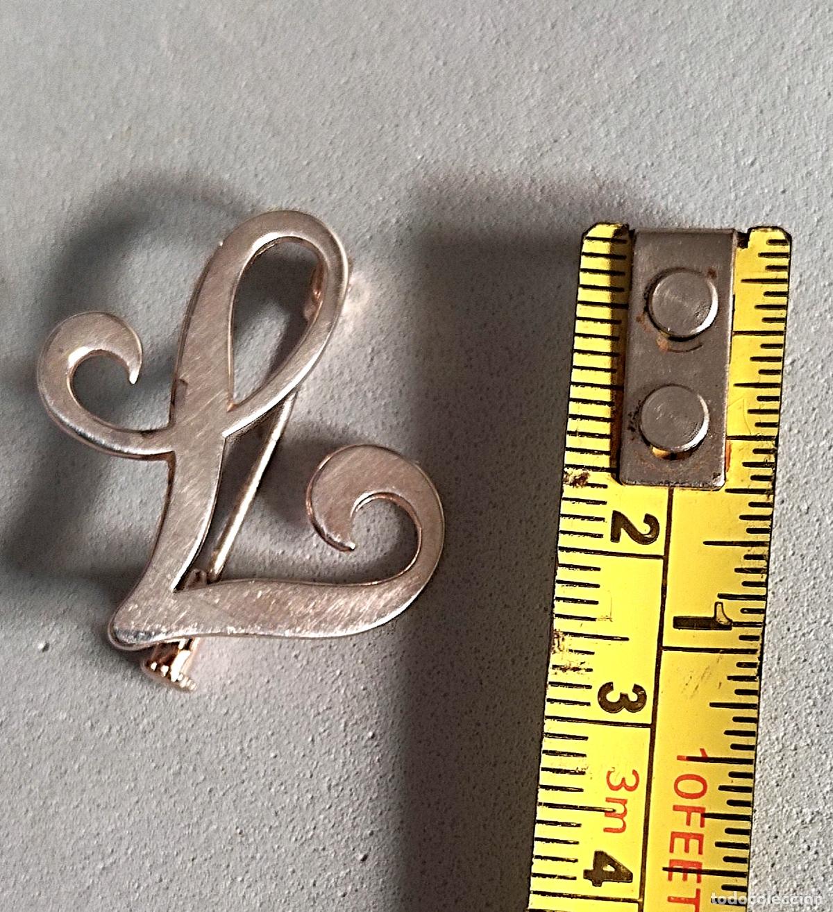 Joyeria: Broche de plata de ley, letra L - Foto 3
