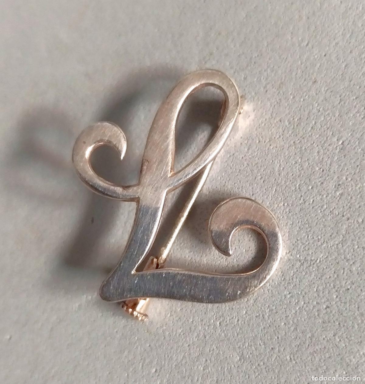 Joyeria: Broche de plata de ley, letra L - Foto 5