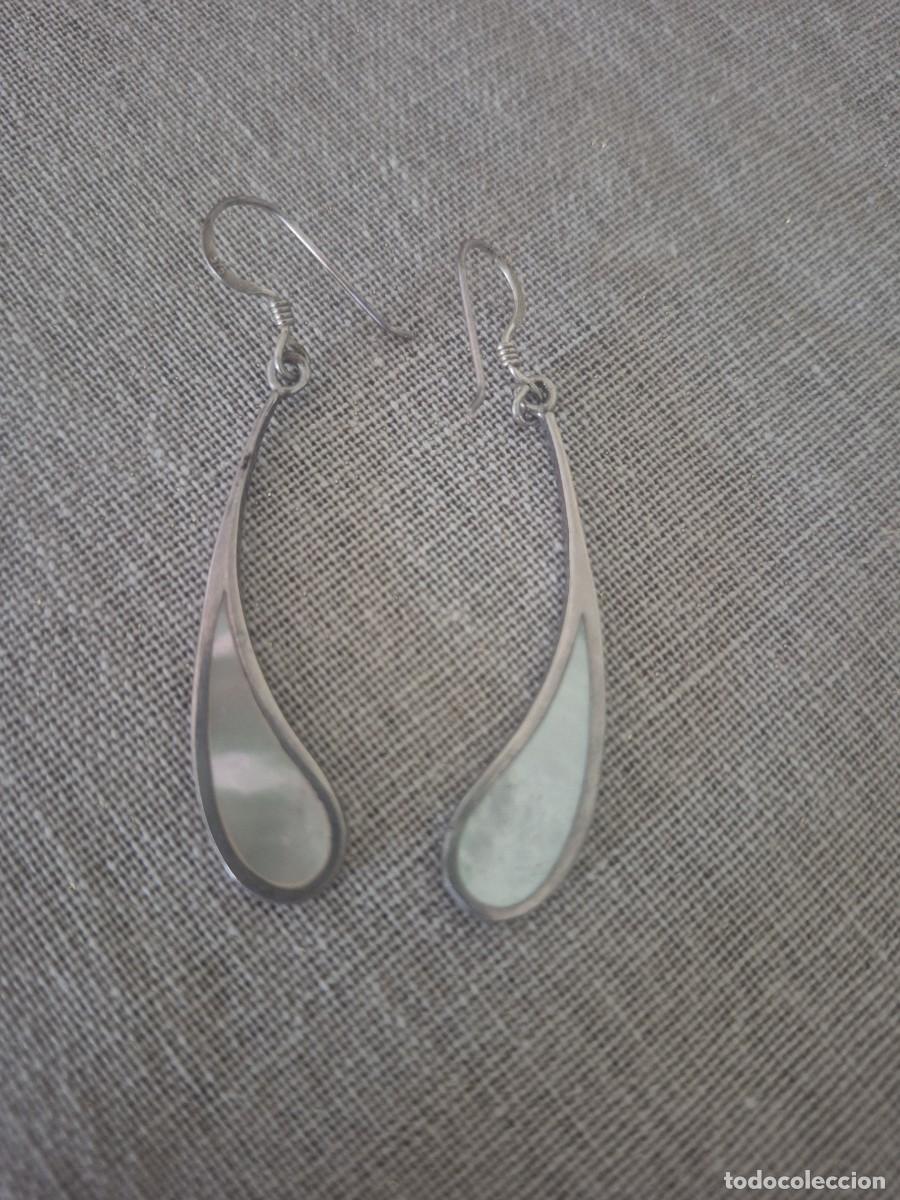 Joyeria: Pendientes largos plata 925 con n&aacute;car / efecto perlado elegantes