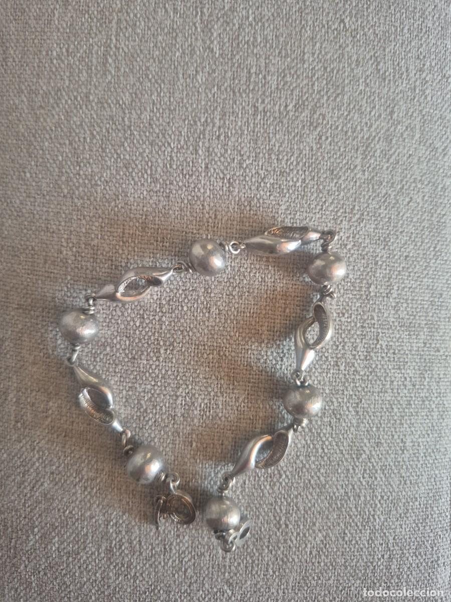 Joyeria: Pulsera plata 925 vintage con cuentas y eslabones dise&ntilde;o elegante