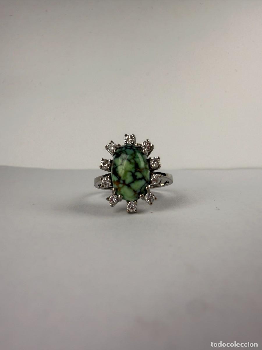 Joyeria: Anillo Oro Blanco 18k Jade y Diamantes - Foto 2