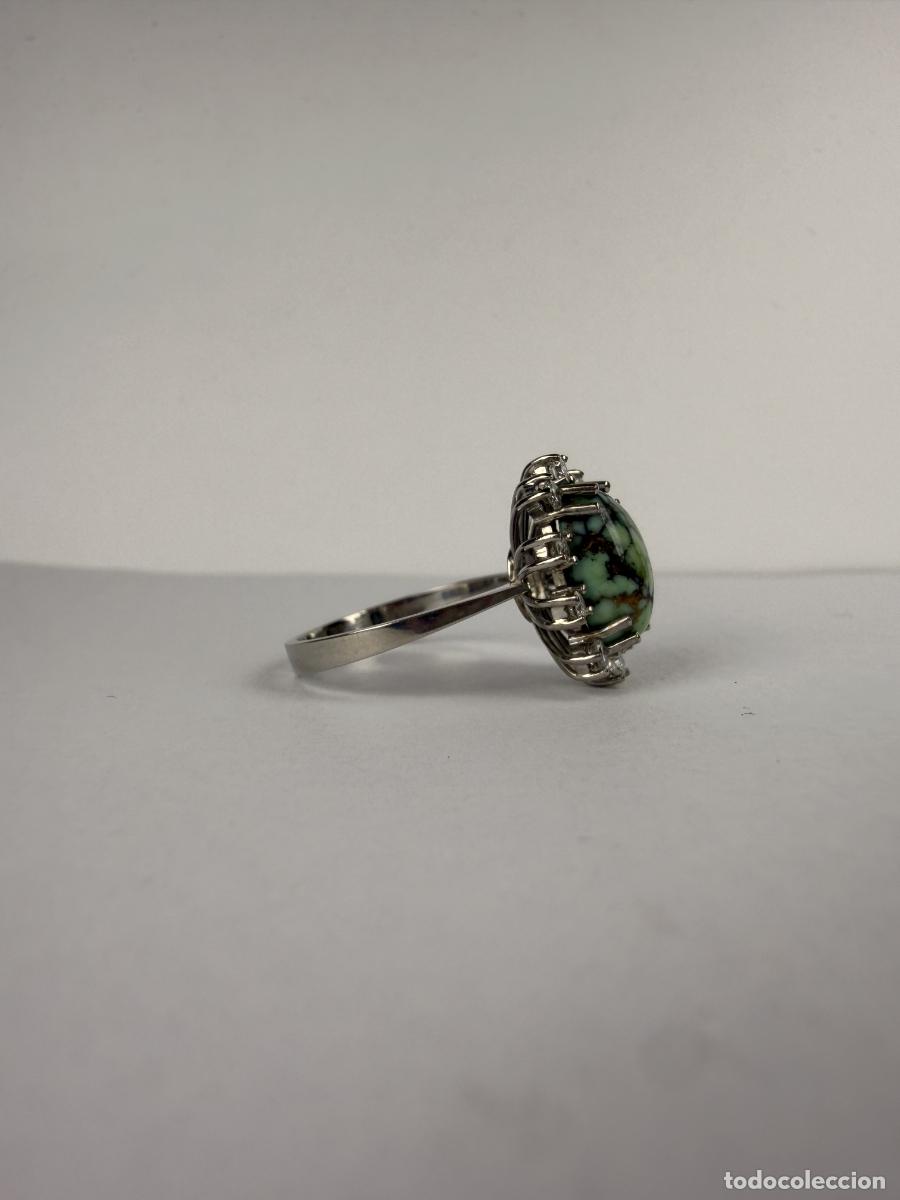 Joyeria: Anillo Oro Blanco 18k Jade y Diamantes - Foto 5