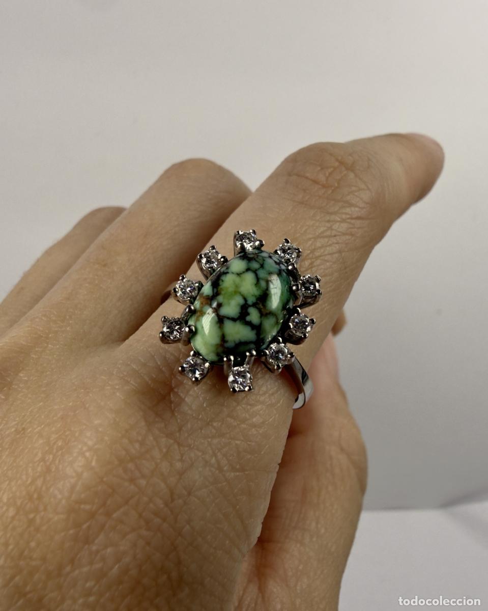 Joyeria: Anillo Oro Blanco 18k Jade y Diamantes - Foto 6