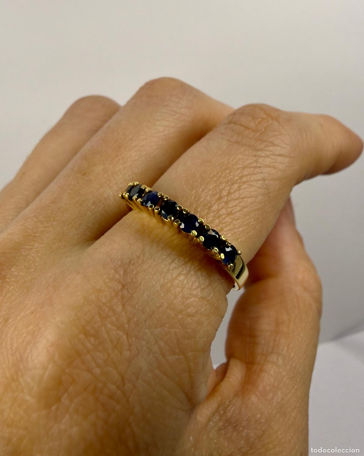 Joyeria: Anillo Oro 18k con Zafiros Azules - Foto 6