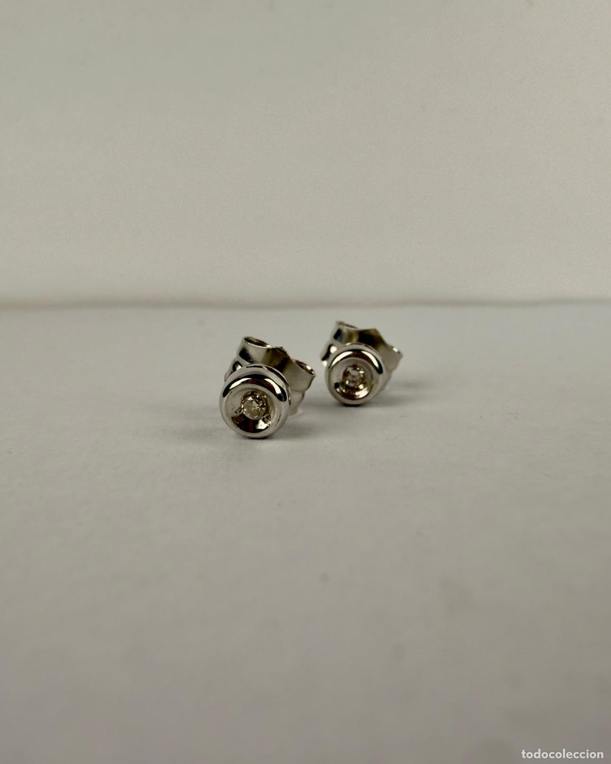 Joyeria: Pendientes Oro Blanco 18k Diamantes - Foto 3