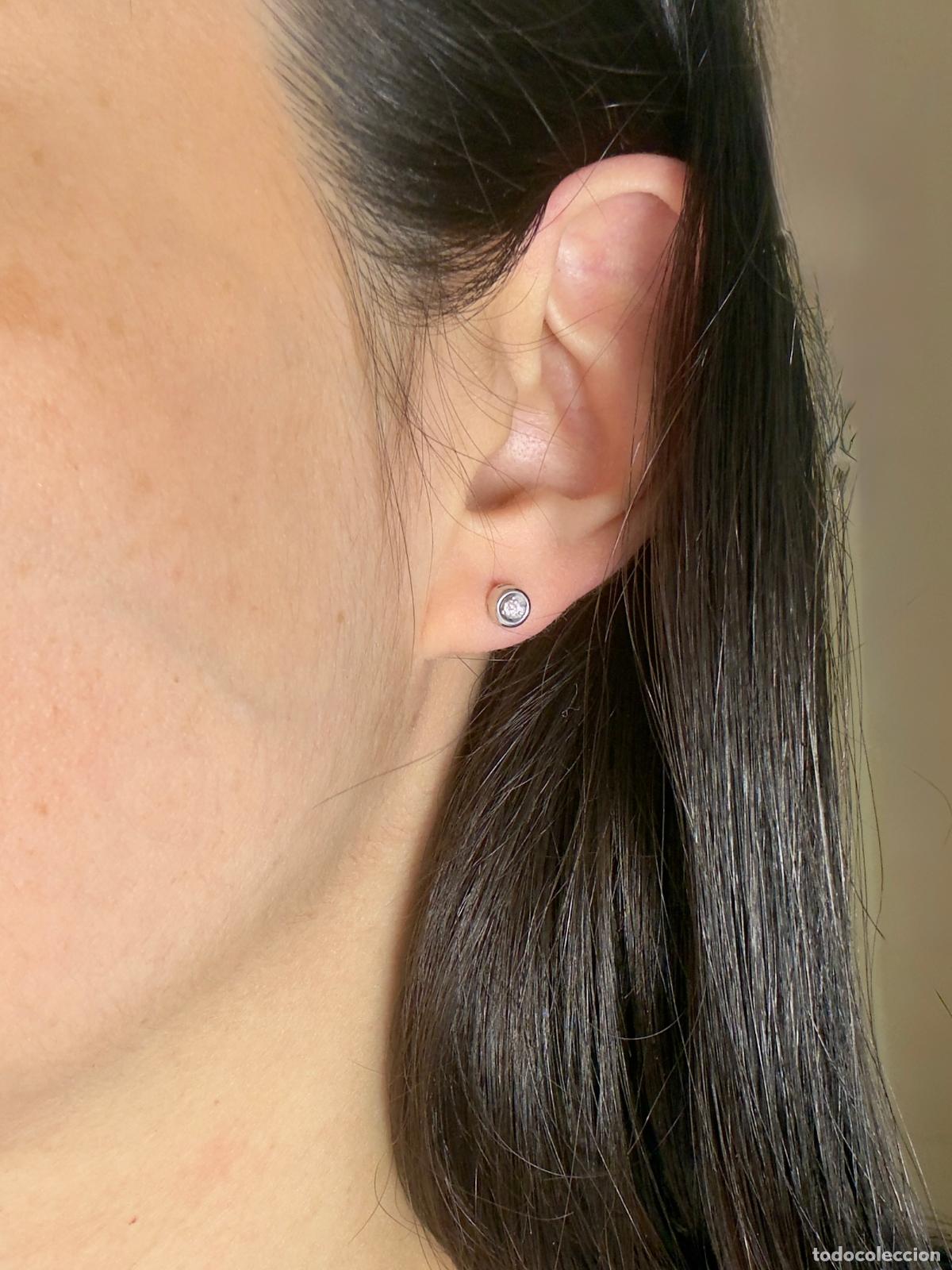 Joyeria: Pendientes Oro Blanco 18k Diamantes - Foto 4