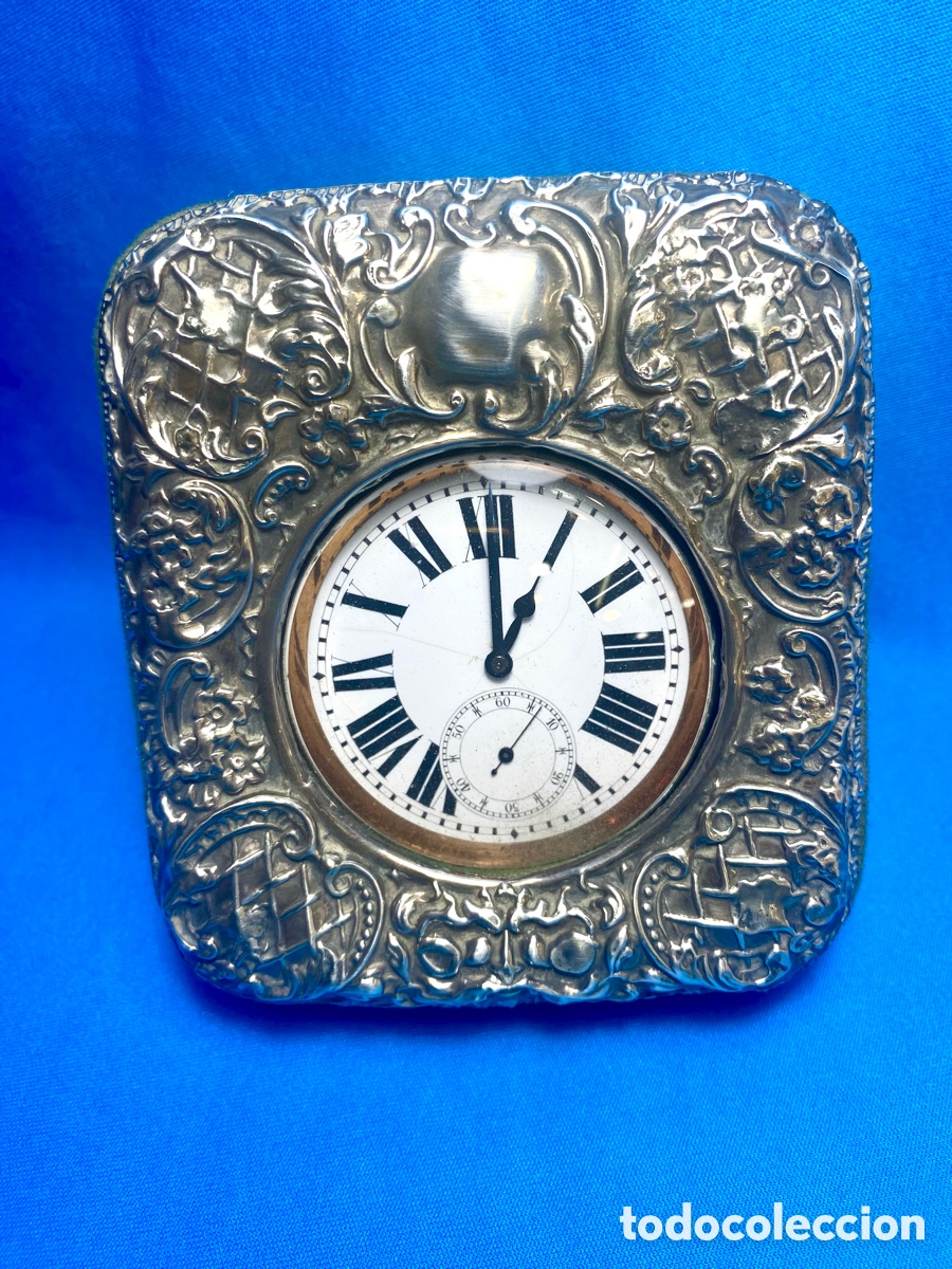 Joyeria: Reloj de bolsillo tipo Goliath en relojera de plata - Foto 1