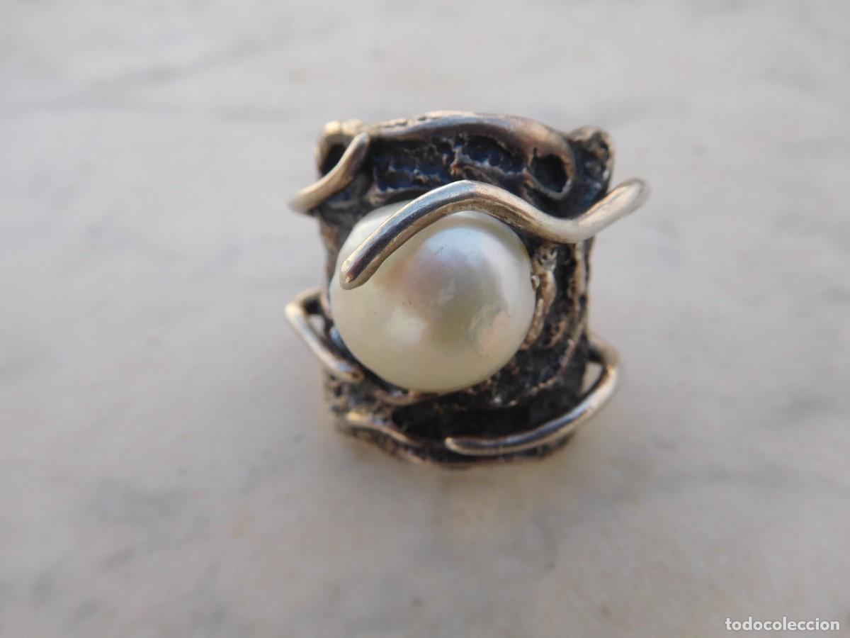 Joyeria: Anillo de plata vintage dise&ntilde;o perla - Foto 2