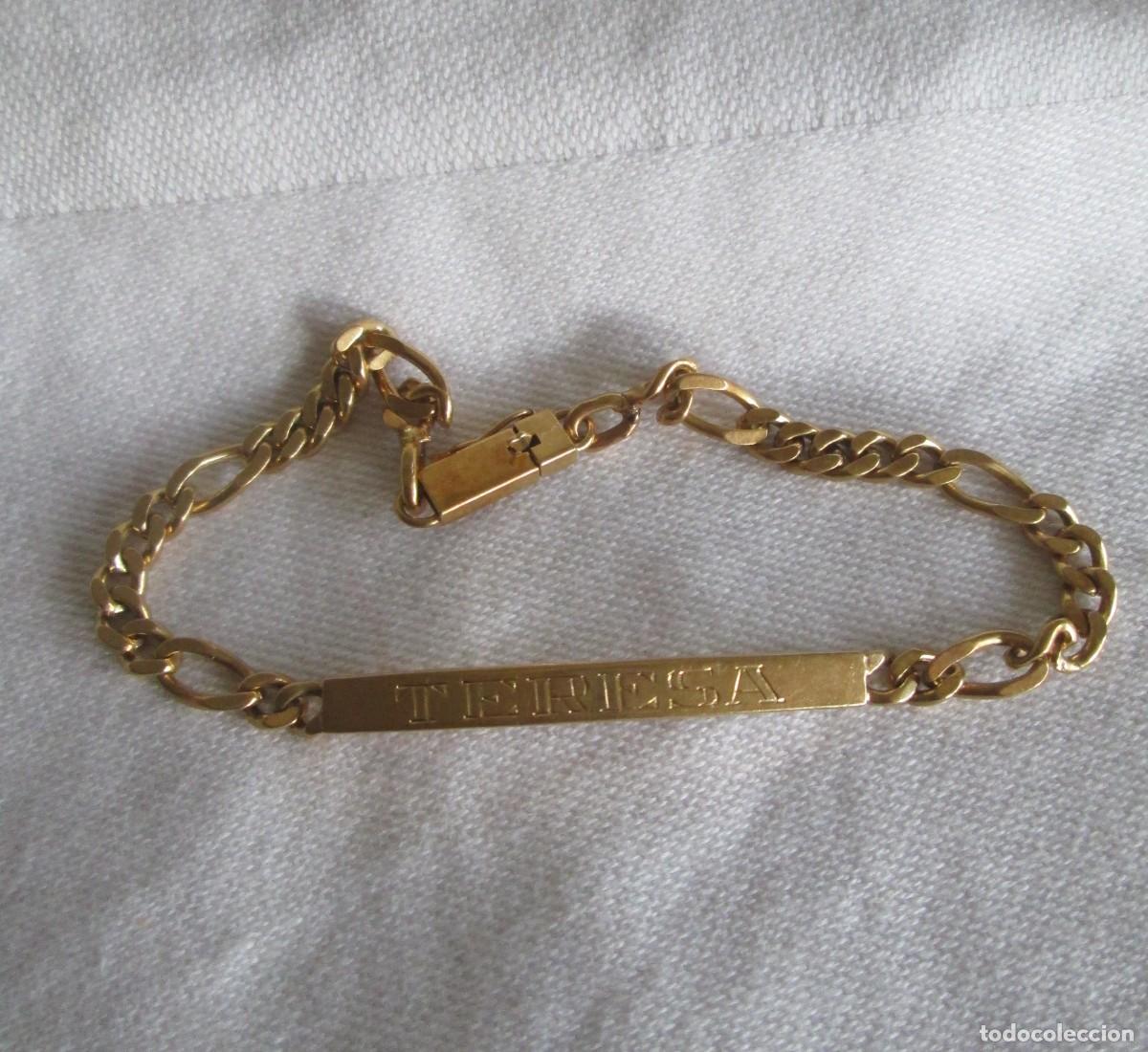 Joyeria: Pulsera tipo esclava de eslabones en oro de 18 kilates