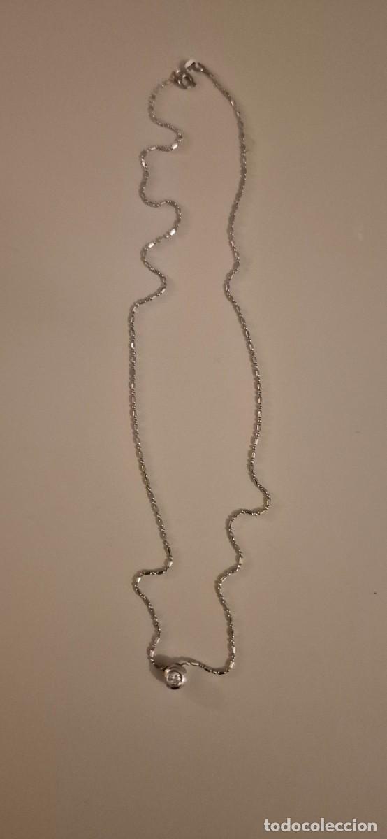 Joyeria: Cadena de oro blanco con diamante natural