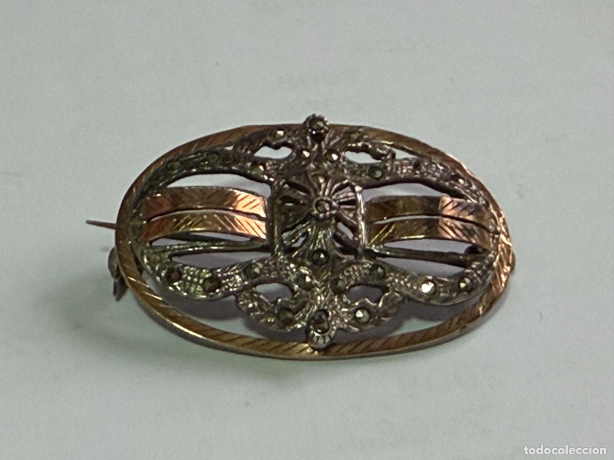 Joyeria: Broche de plata 835 y oro 375 del a&ntilde;o 1920 aproximadamente y origen Portugal