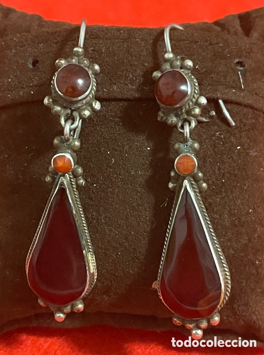 Joyeria: Bonita pareja, de pendientes en plata de ley y pedrer&iacute;a.