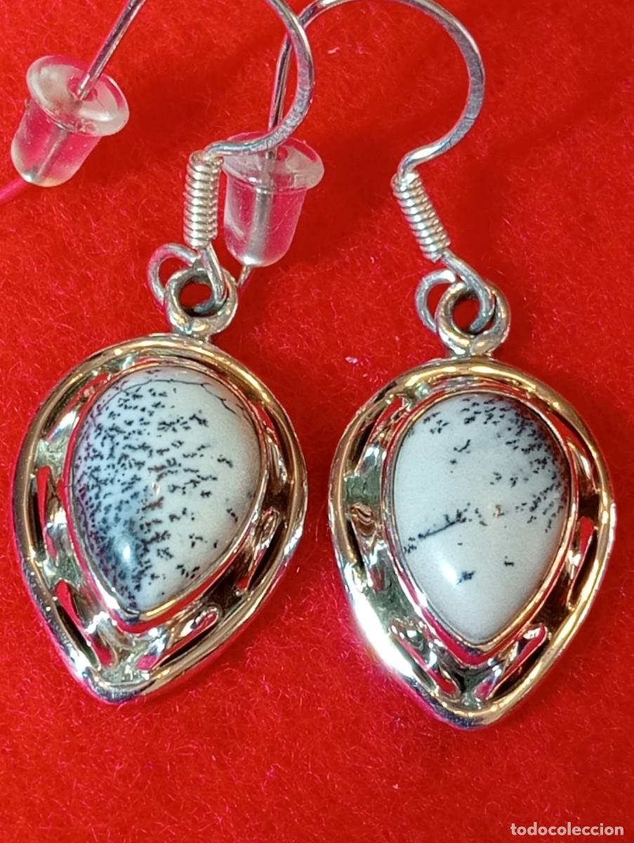 Joyeria: PRECIOSOS PENDIENTES DE PLATA MACIZA Y &Oacute;PALO DENDR&Iacute;TICO NATURAL (SIN USAR)