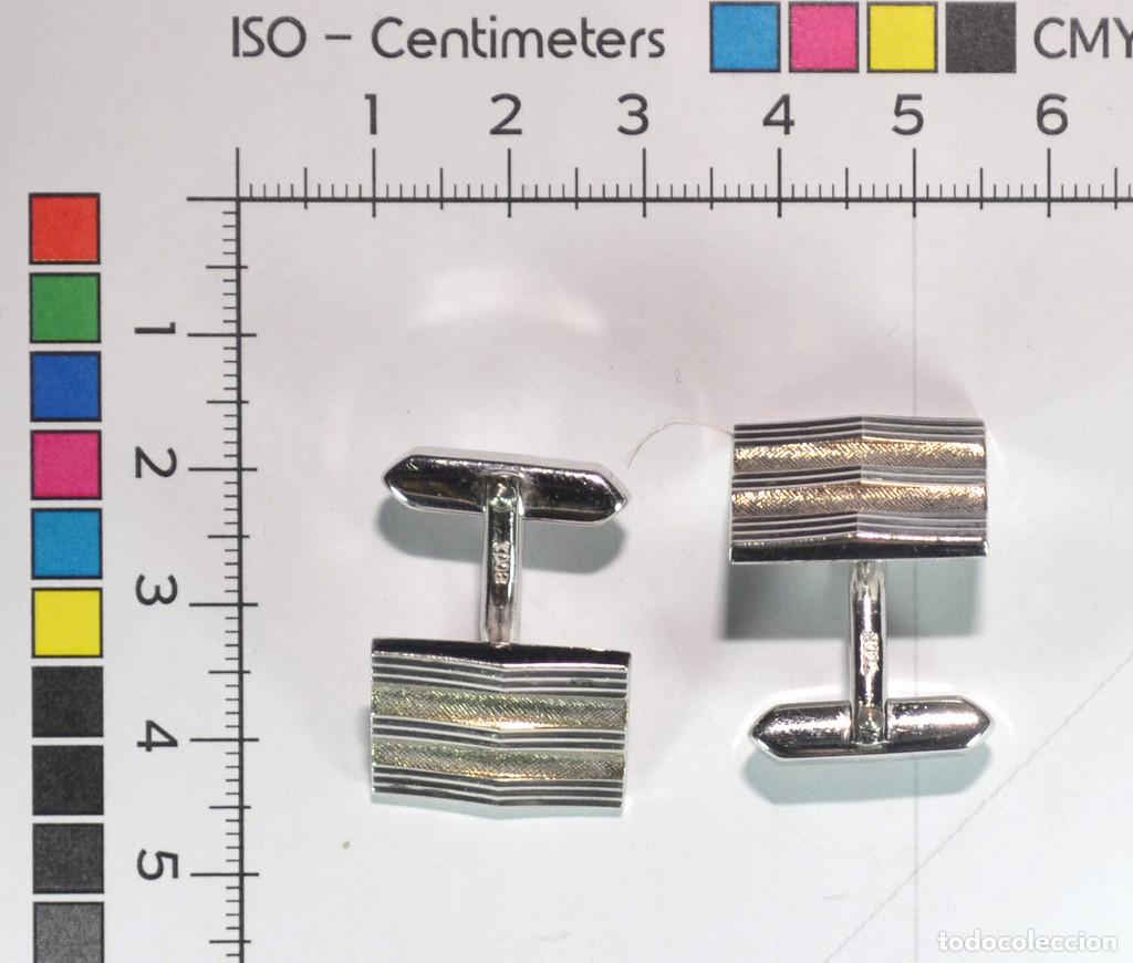 Joyeria: Gemelos de plata de los a&ntilde;os 1950-60