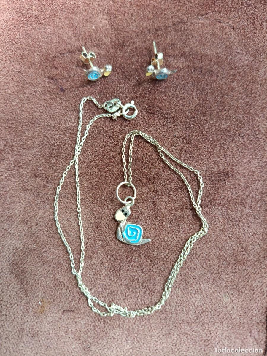 Joyeria: Set de plata de 1 Ley con esmaltes: collar y pendientes - Foto 3