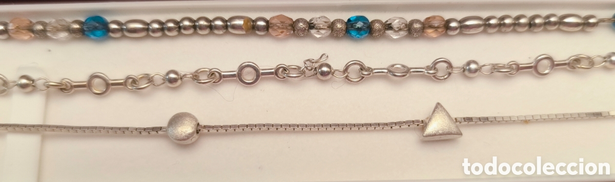 Joyeria: Vendo conjunto de tres pulseras de plata 925