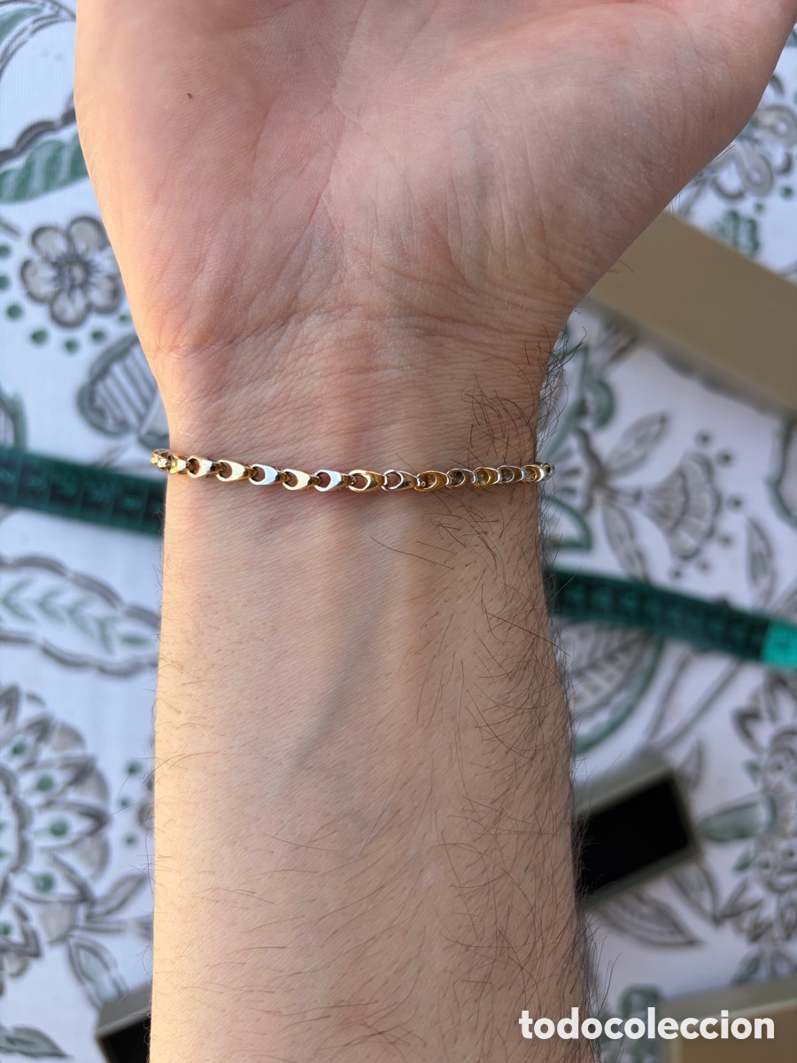 Joyeria: Pulsera de oro blanco con oro dorado 585