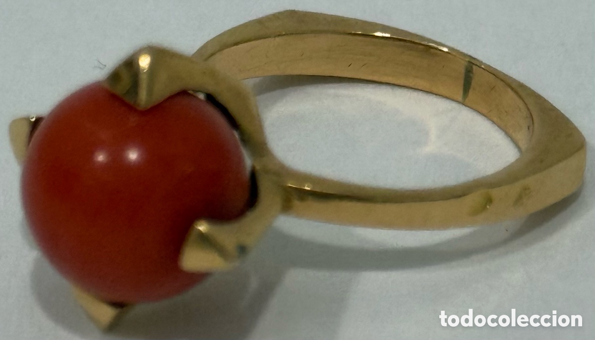 Joyeria: ANTIGUOS PENDIENTES ORO AMARILLO 18 K Y CORAL MEDITERR&Aacute;NEO