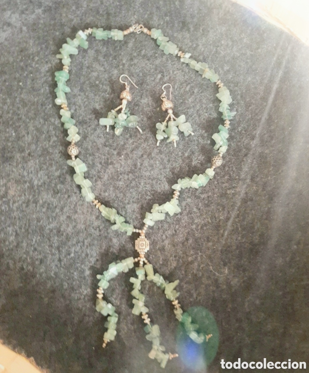 Joyeria: conjunto piedras verdes