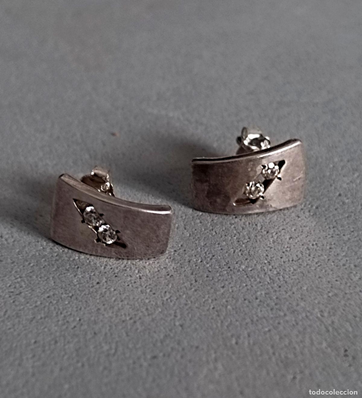 Joyeria: Pendientes de plata de ley contrastada, cierre de presi&oacute;n. - Foto 1