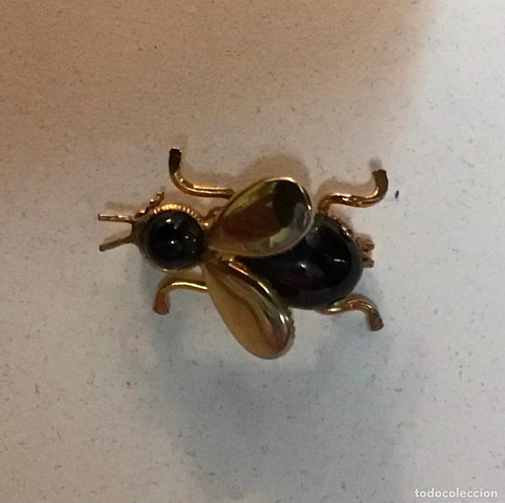 Joyeria: ABEJA DORADA Y CRISTAL, BROCHE