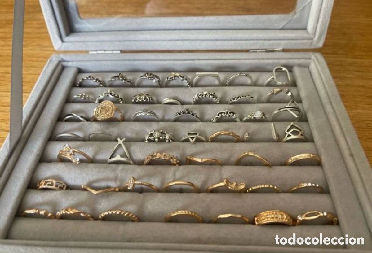 Joyeria: Lote 48 Anillos Mujer Vintage Moda en estuche
